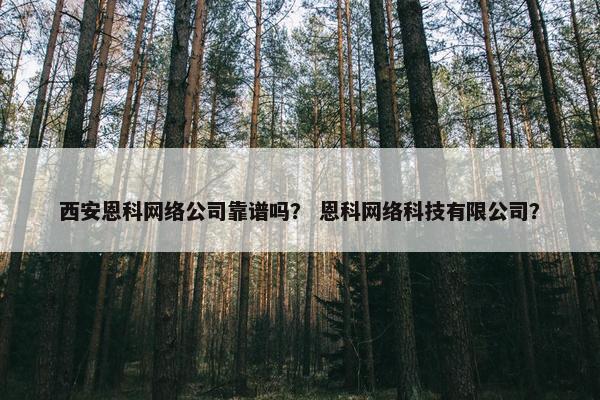 西安恩科网络公司靠谱吗？ 恩科网络科技有限公司？