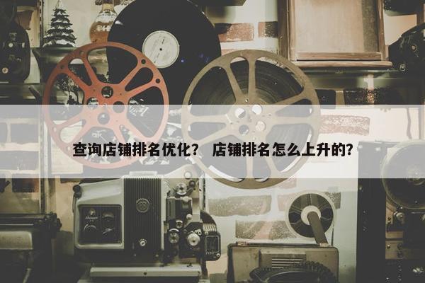 查询店铺排名优化？ 店铺排名怎么上升的？