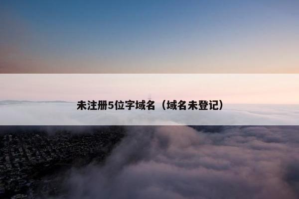 未注册5位字域名（域名未登记）
