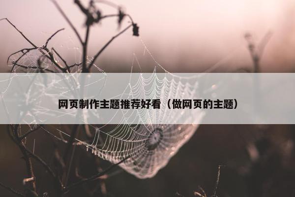 网页制作主题推荐好看（做网页的主题）