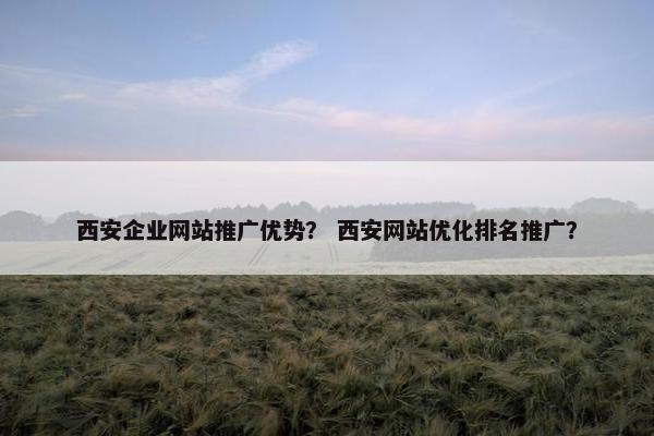 西安企业网站推广优势？ 西安网站优化排名推广？