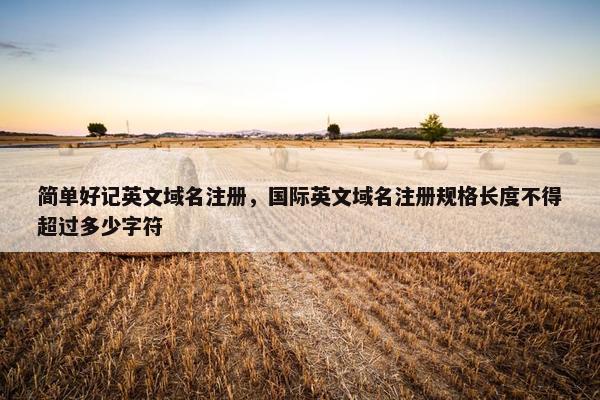 简单好记英文域名注册，国际英文域名注册规格长度不得超过多少字符