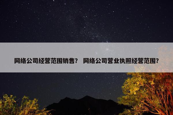 网络公司经营范围销售？ 网络公司营业执照经营范围？