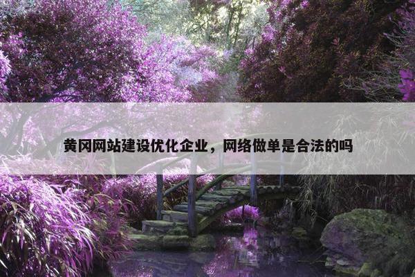 黄冈网站建设优化企业，网络做单是合法的吗