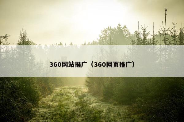 360网站推广（360网页推广）