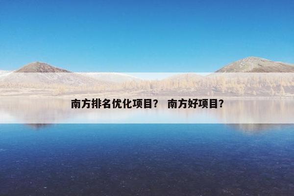 南方排名优化项目？ 南方好项目？