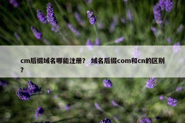 cm后缀域名哪能注册？ 域名后缀com和cn的区别？