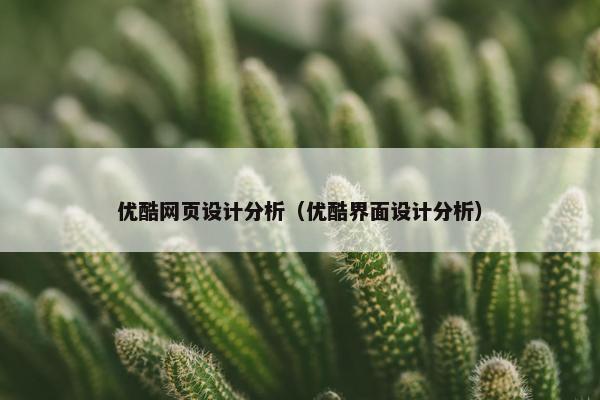 优酷网页设计分析（优酷界面设计分析）