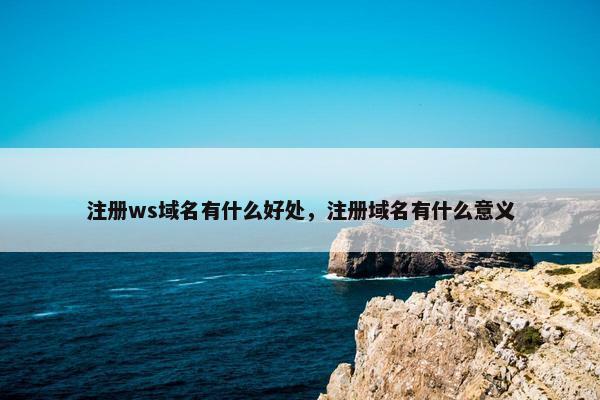 注册ws域名有什么好处，注册域名有什么意义