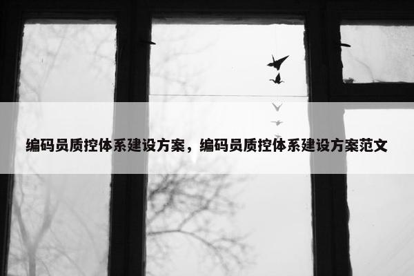 编码员质控体系建设方案，编码员质控体系建设方案范文