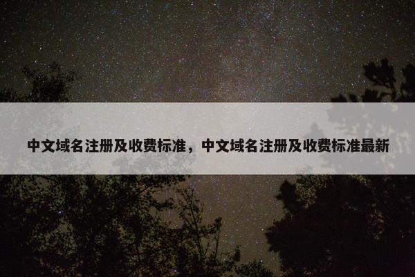 中文域名注册及收费标准，中文域名注册及收费标准最新