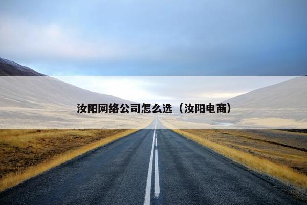 汝阳网络公司怎么选（汝阳电商）