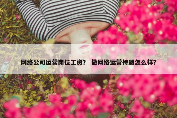 网络公司运营岗位工资？ 做网络运营待遇怎么样？
