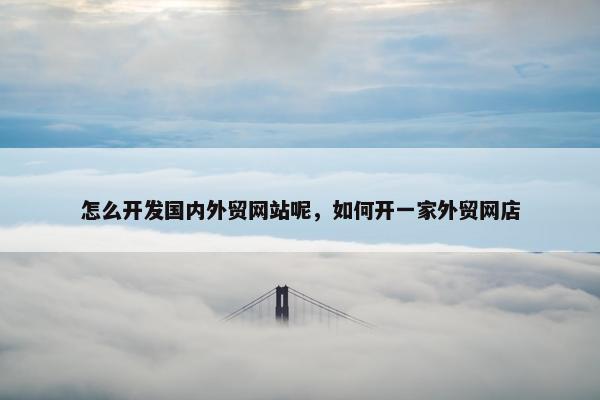 怎么开发国内外贸网站呢，如何开一家外贸网店