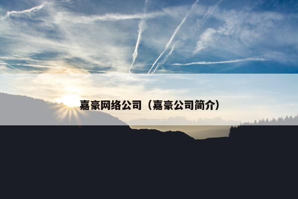 嘉豪网络公司（嘉豪公司简介）