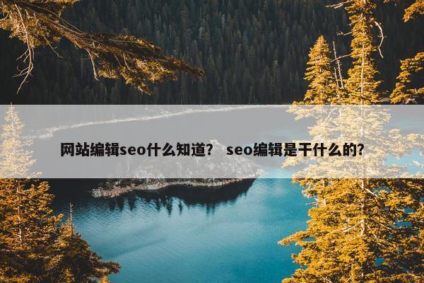 网站编辑seo什么知道？ seo编辑是干什么的？