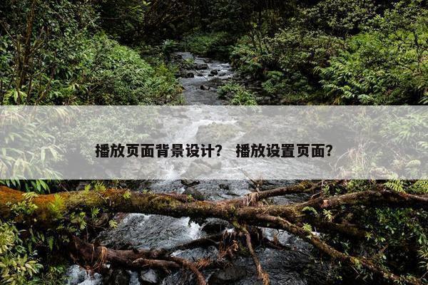 播放页面背景设计？ 播放设置页面？