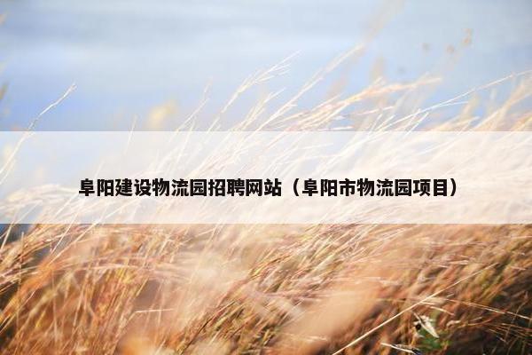 阜阳建设物流园招聘网站（阜阳市物流园项目）