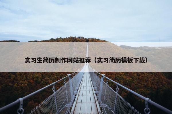 实习生简历制作网站推荐（实习简历模板下载）